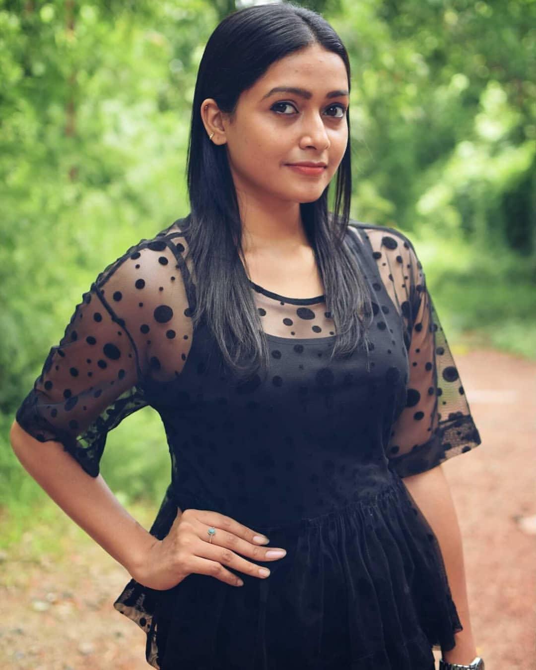 Sharanya R Nair looking very attractive hot photos | Malayalam actress in transparent black dress hot photos