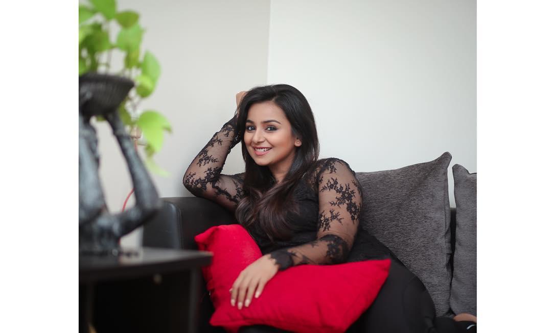 Mrudula murali in black dress hot and sexy photoshoot | Mrudula murali very hot photos gallery