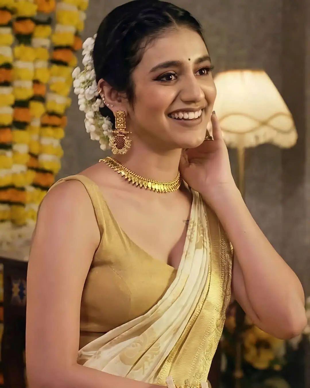 Onam special photos | Priya Prakash Varrier in saree hot photos | Priya Prakash Varrier beautiful and sexy photoshoot in saree