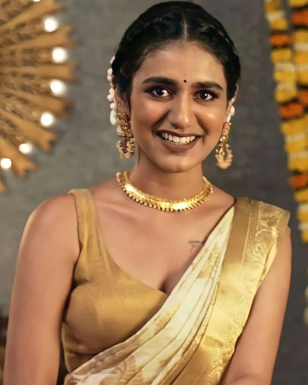 Onam special photos | Priya Prakash Varrier in saree hot photos | Priya Prakash Varrier very sexy photoshoot in saree