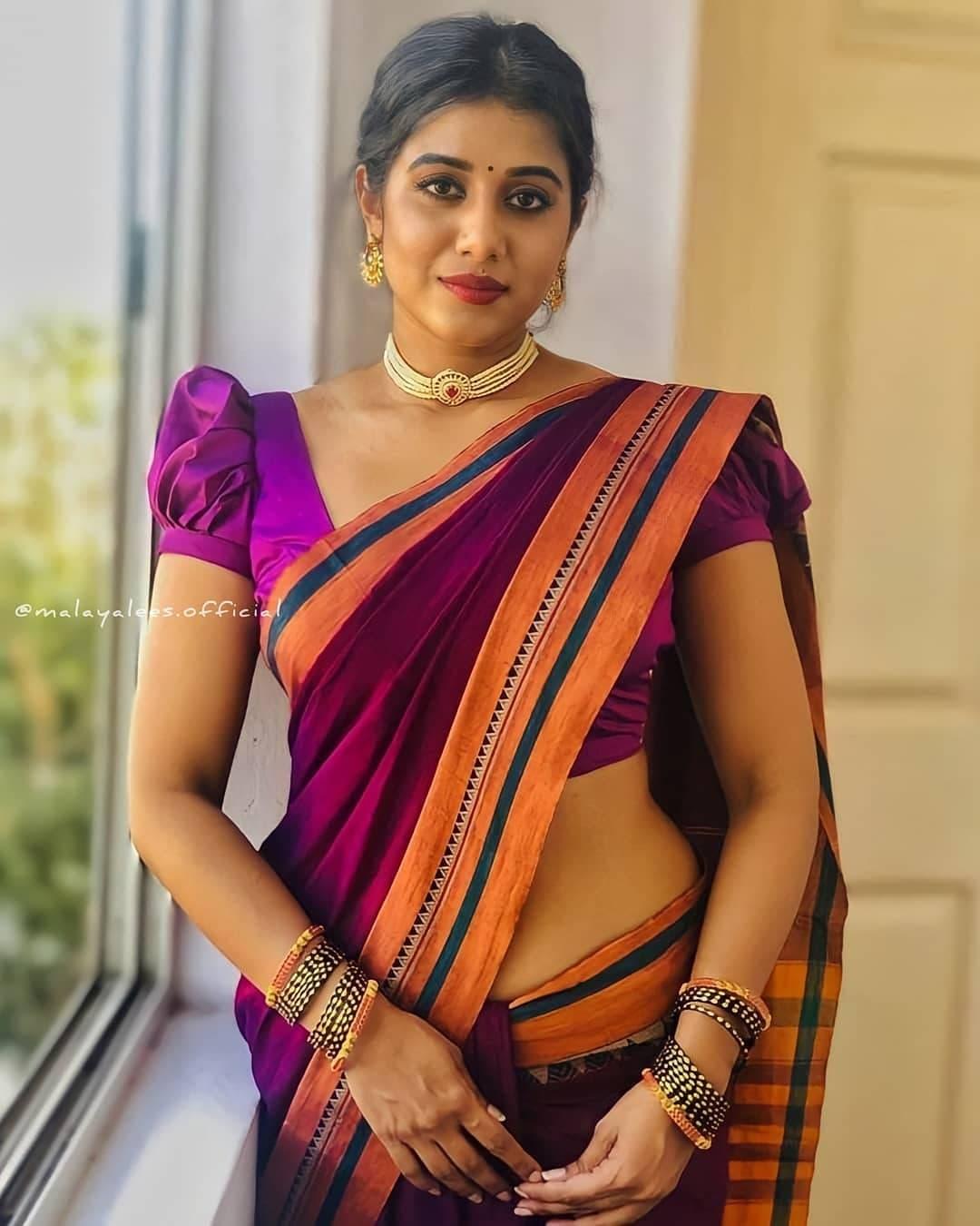 Shilpa Manjunath in saree latest trends | Shilpa Manjunath looking very beautiful and cute photos