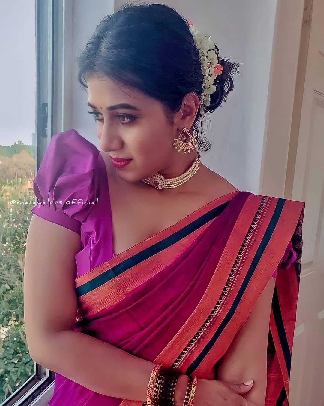 Shilpa Manjunath in saree latest trends | South Indian wedding sarees