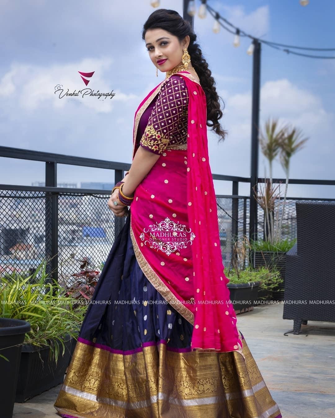 Exclusive hot half saree styles | Aishwarya Pisse latest sexy hot photos gallery