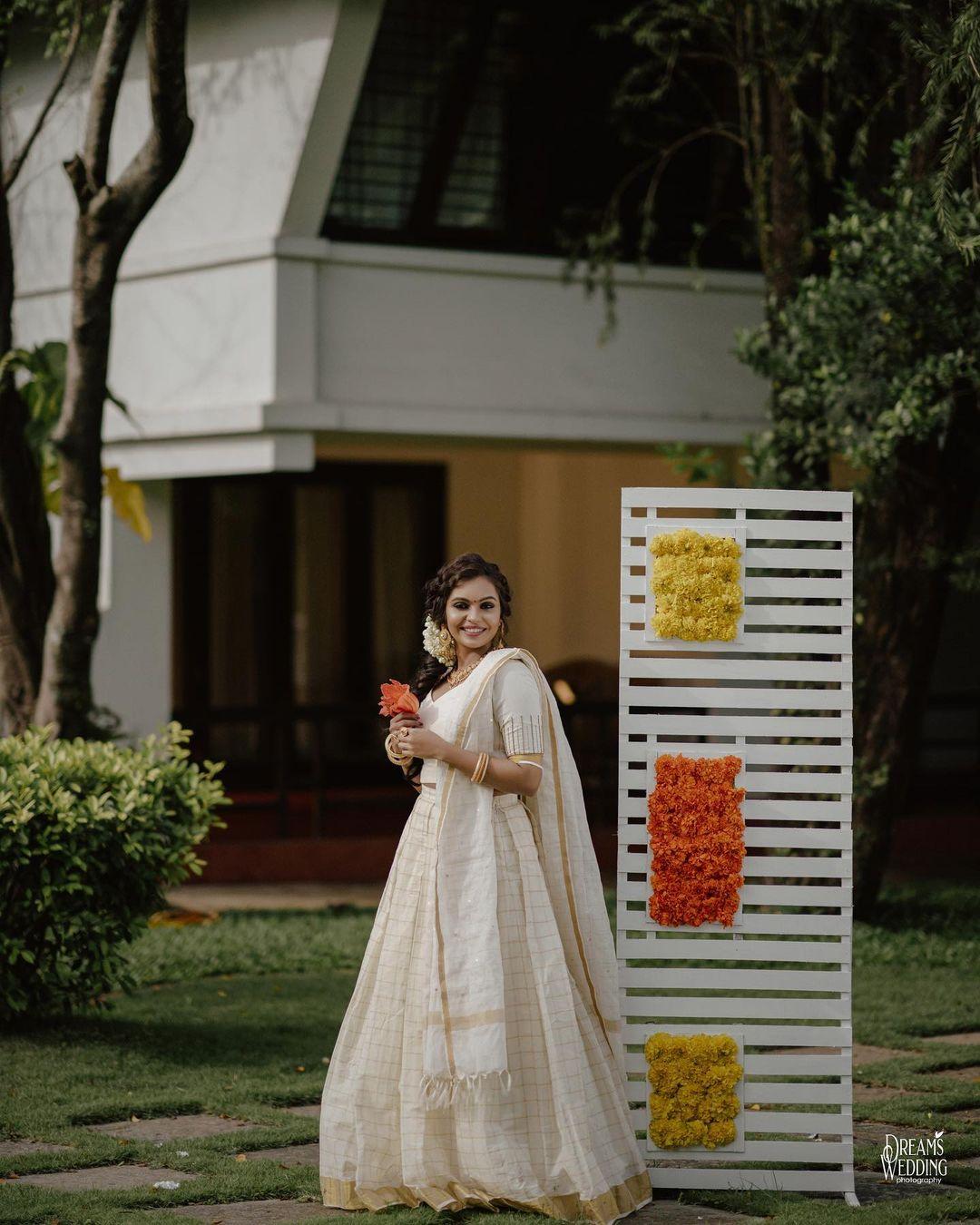 Kerala style set saree hot photos gallery | Tanvi Ram beautiful and sexy stills