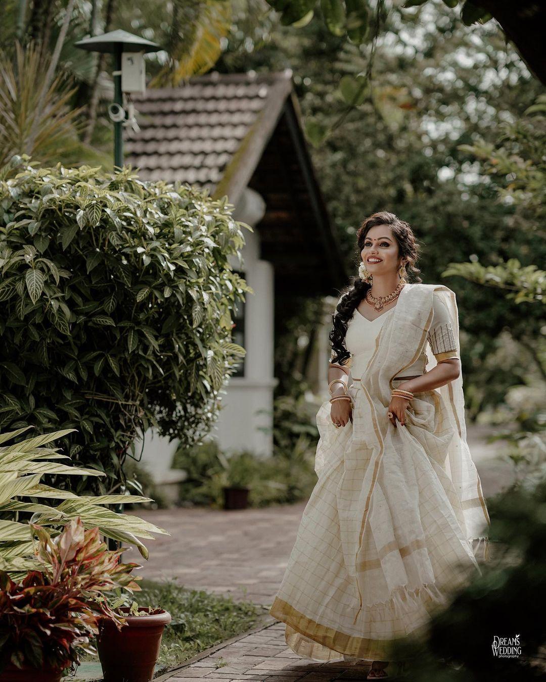 Kerala style set saree hot photos gallery | Tanvi Ram latest hot photos gallery