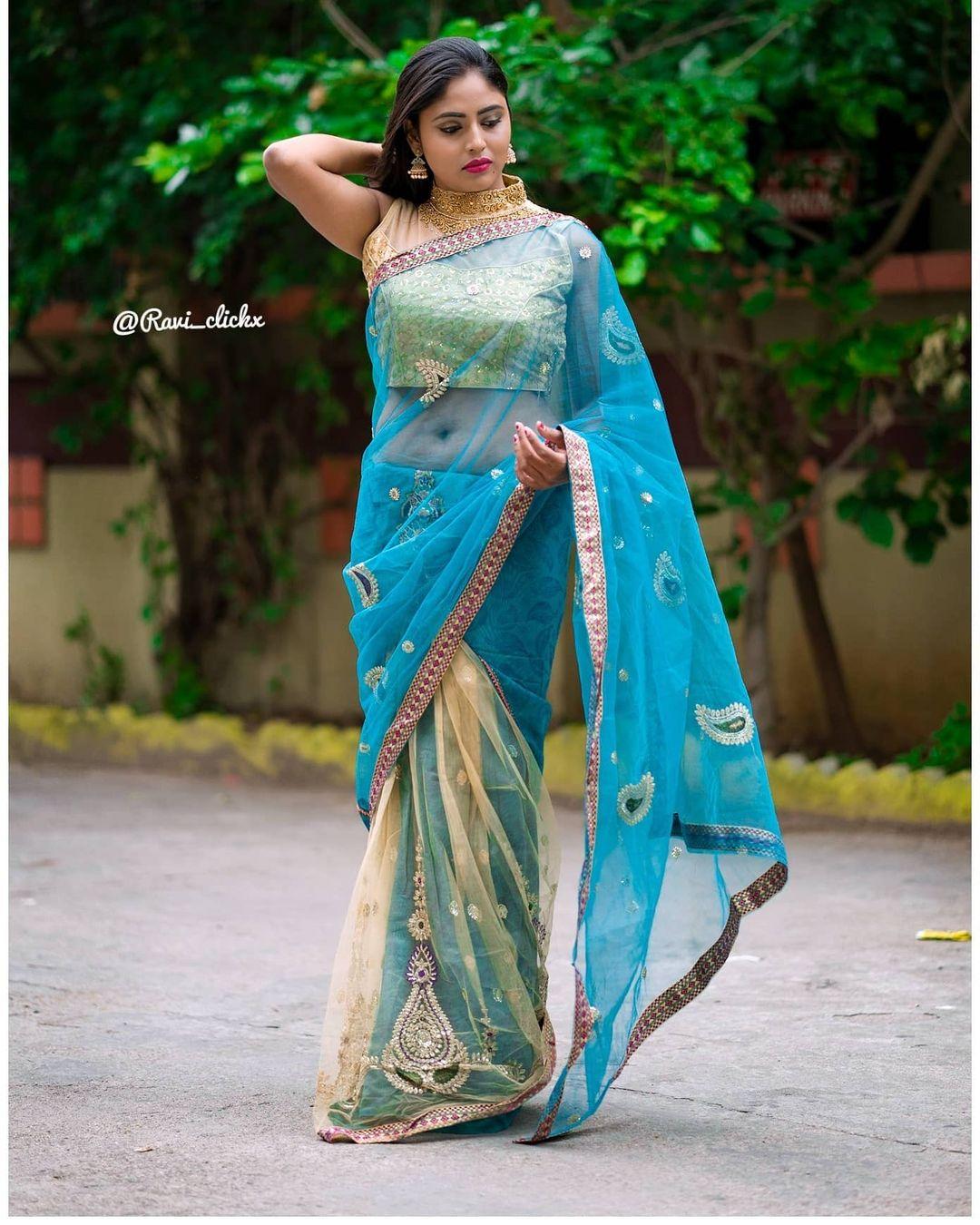 Telugu actress in saree hot photos | Mahi Maheshwari very attractive and sexy photoshoot