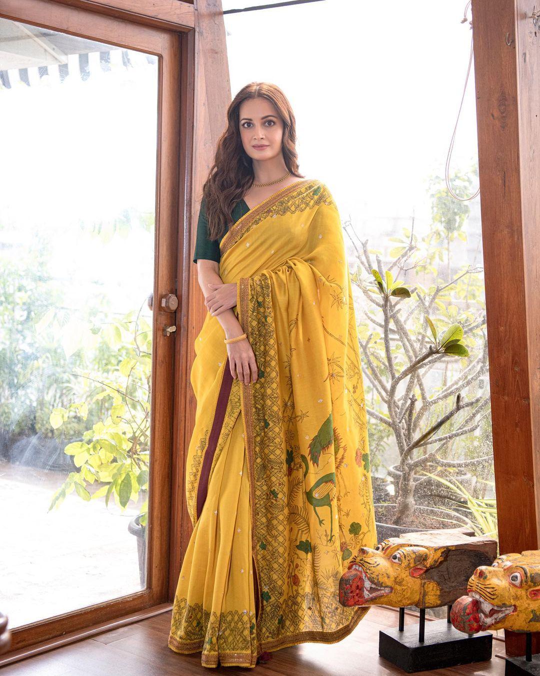 Bollywood actress in saree hot photos | Dia Mirza very beautiful and glamorous pictures