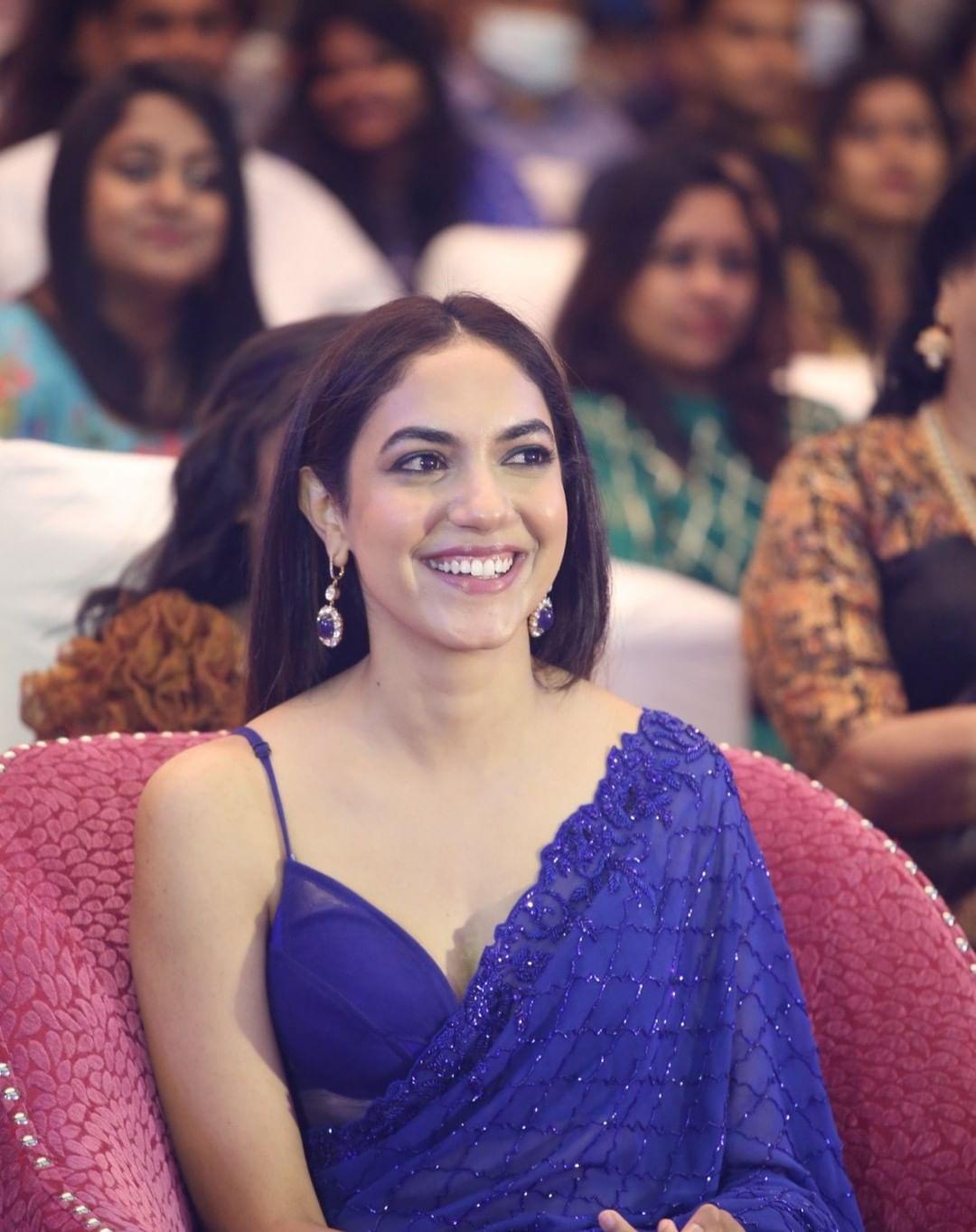 Ritu Varma in Blue transparent saree hot photos | exposing hot photos gallery