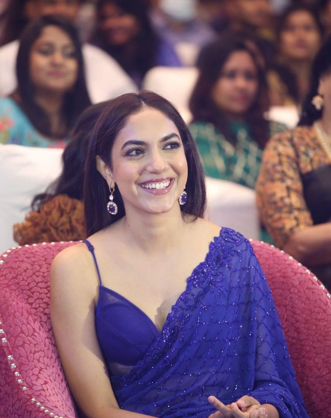 Ritu Varma in Blue transparent saree hot photos | looking very attractive hot photos