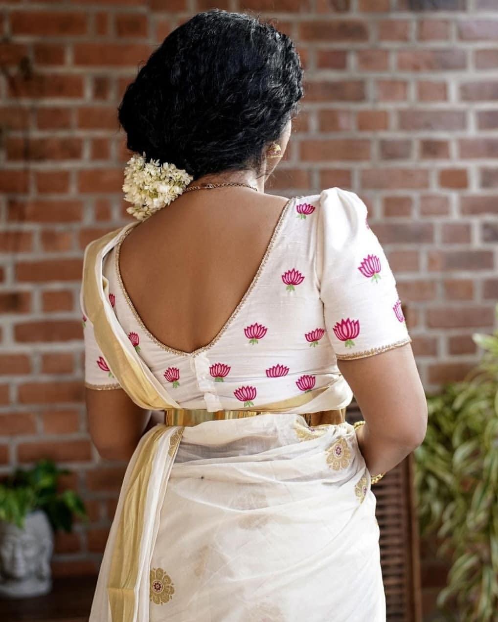 Malayalam actress Navya Nair in set saree hot stills | Navya Nair hot and sexy photoshoot