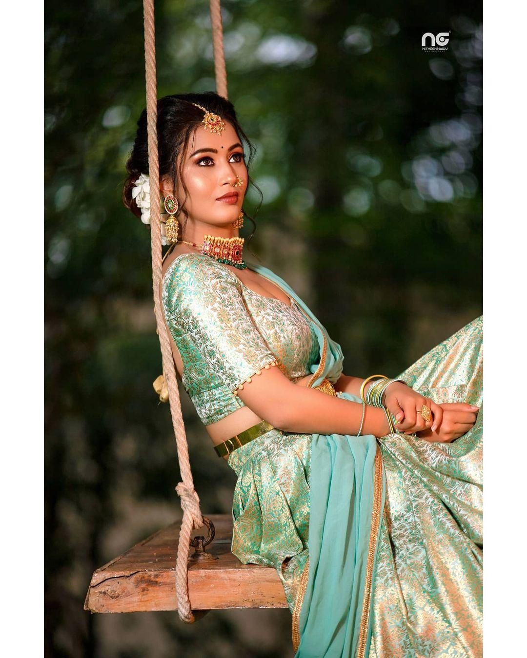 Sandalwood actress Neha Gowda looking very beautiful photo in bridal costume | Exclusive hot and sexy photoshoot