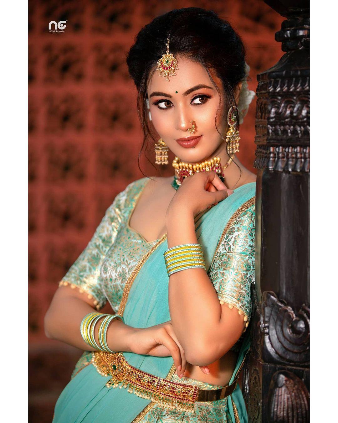 Sandalwood actress Neha Gowda looking very beautiful photo in bridal costume | exclusive hot and spicy photos