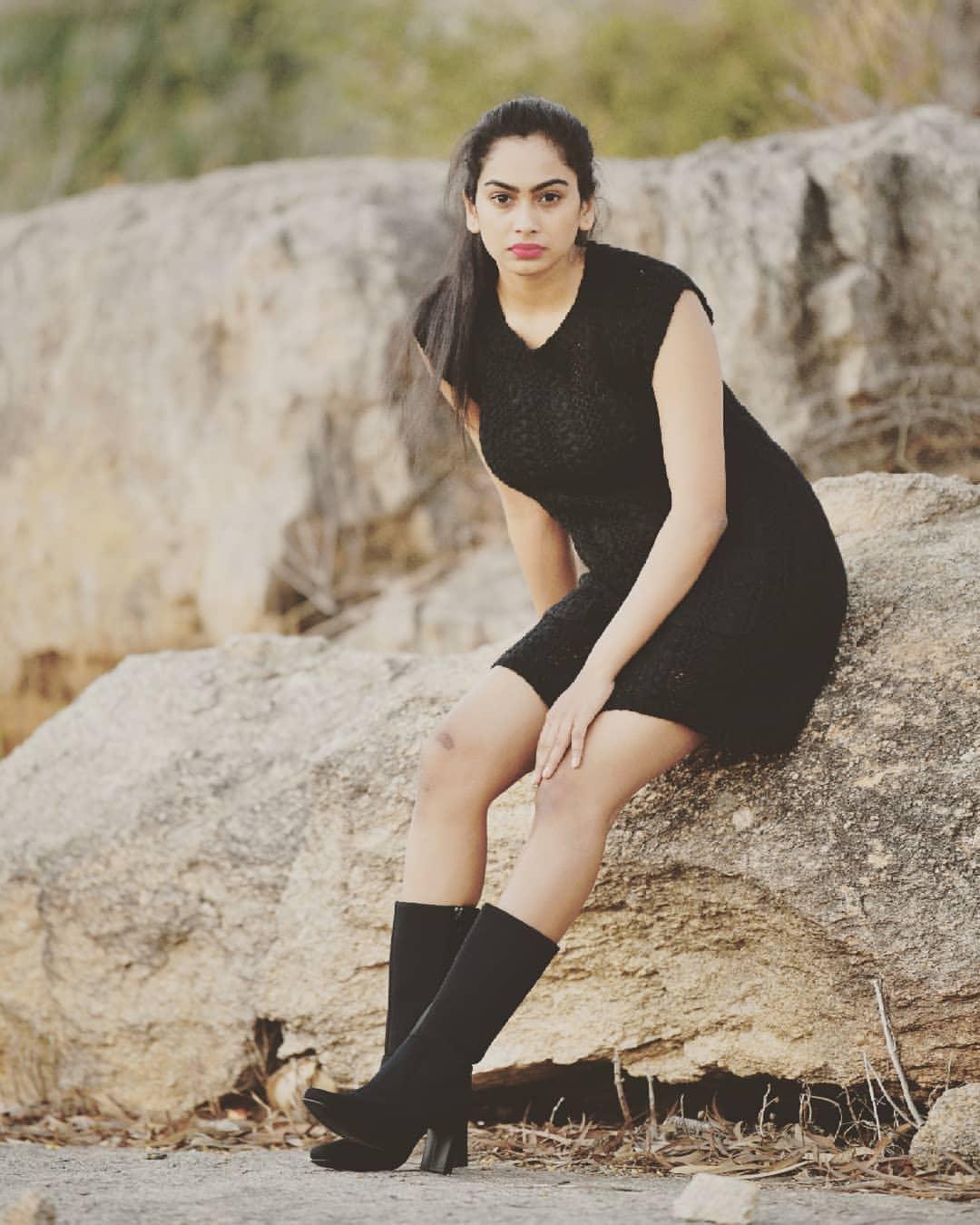 Swathi Konde in black dress hot photos gallery | Swathi Konde exclusive hot and sexy photoshoot
