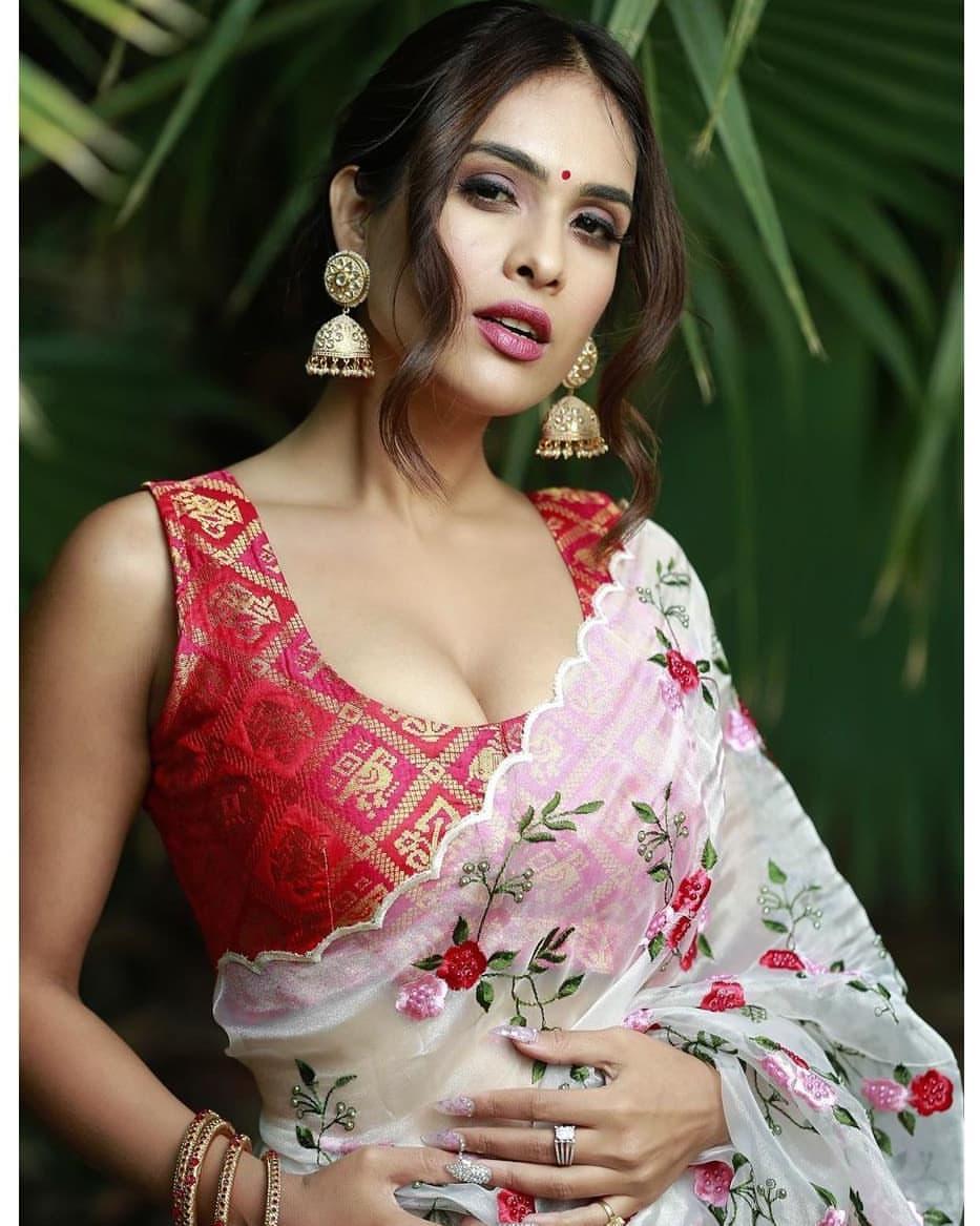 Neha Malik showing cleavage in Saree hot photos |Neha Malik very hot and sizzling photos