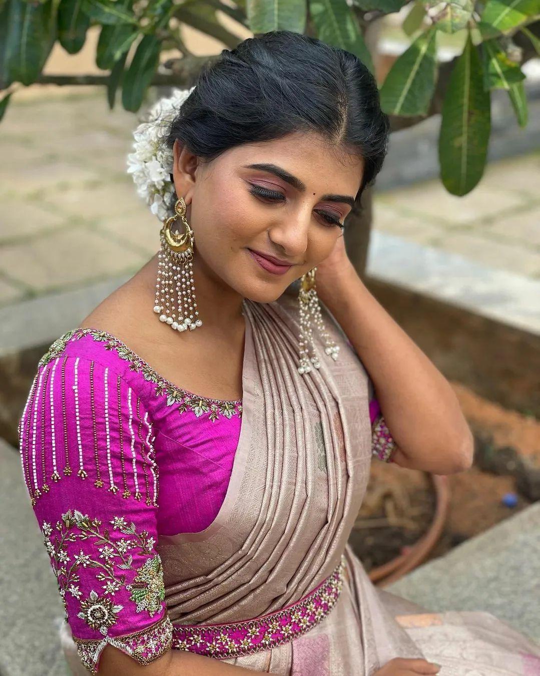 Gabriella Charlton in wedding makeup in Saree photos gallery | hot and sexy photoshoot