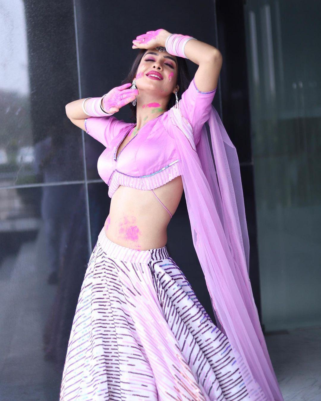 Bollywood actresses Neha Malik exclusive photos in Holi celebration | latest hot and spicy photos gallery
