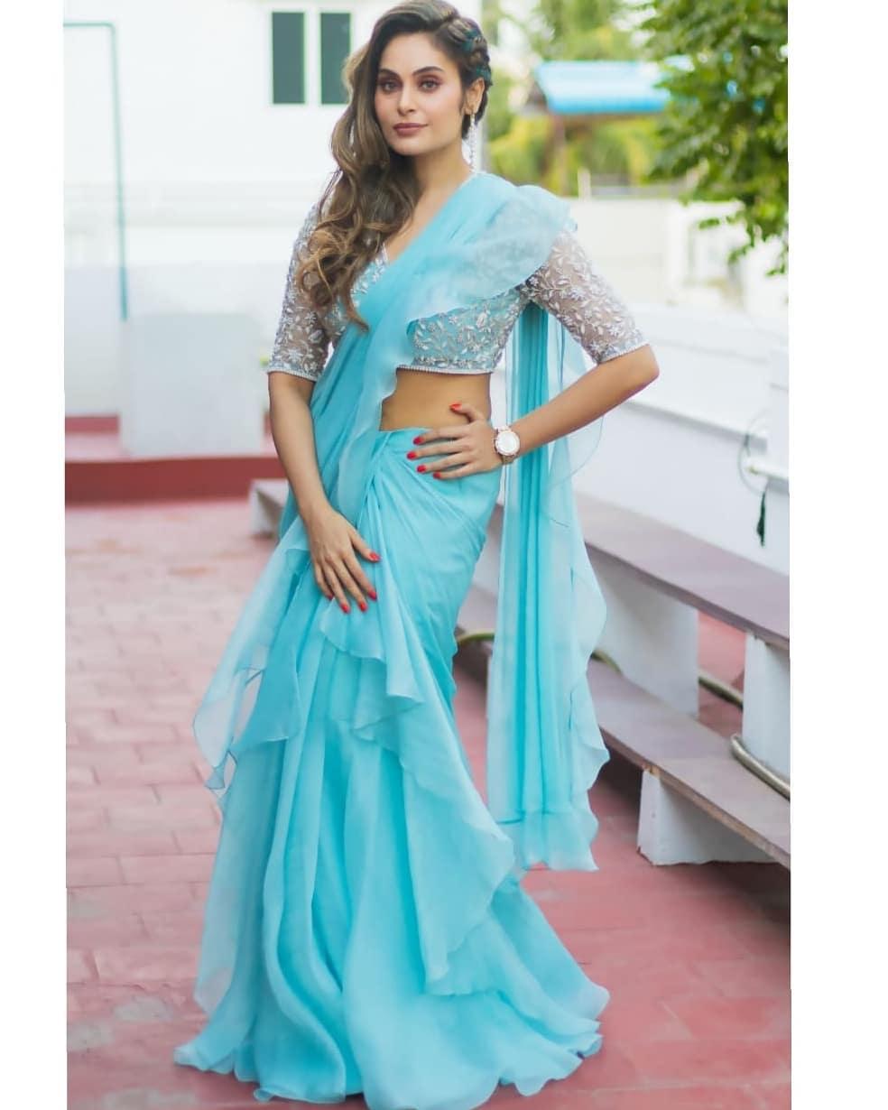 Kollywood actress Shrutika Arjunin transparent saree hot and sexy photos | beautiful and exclusive hot photos gallery