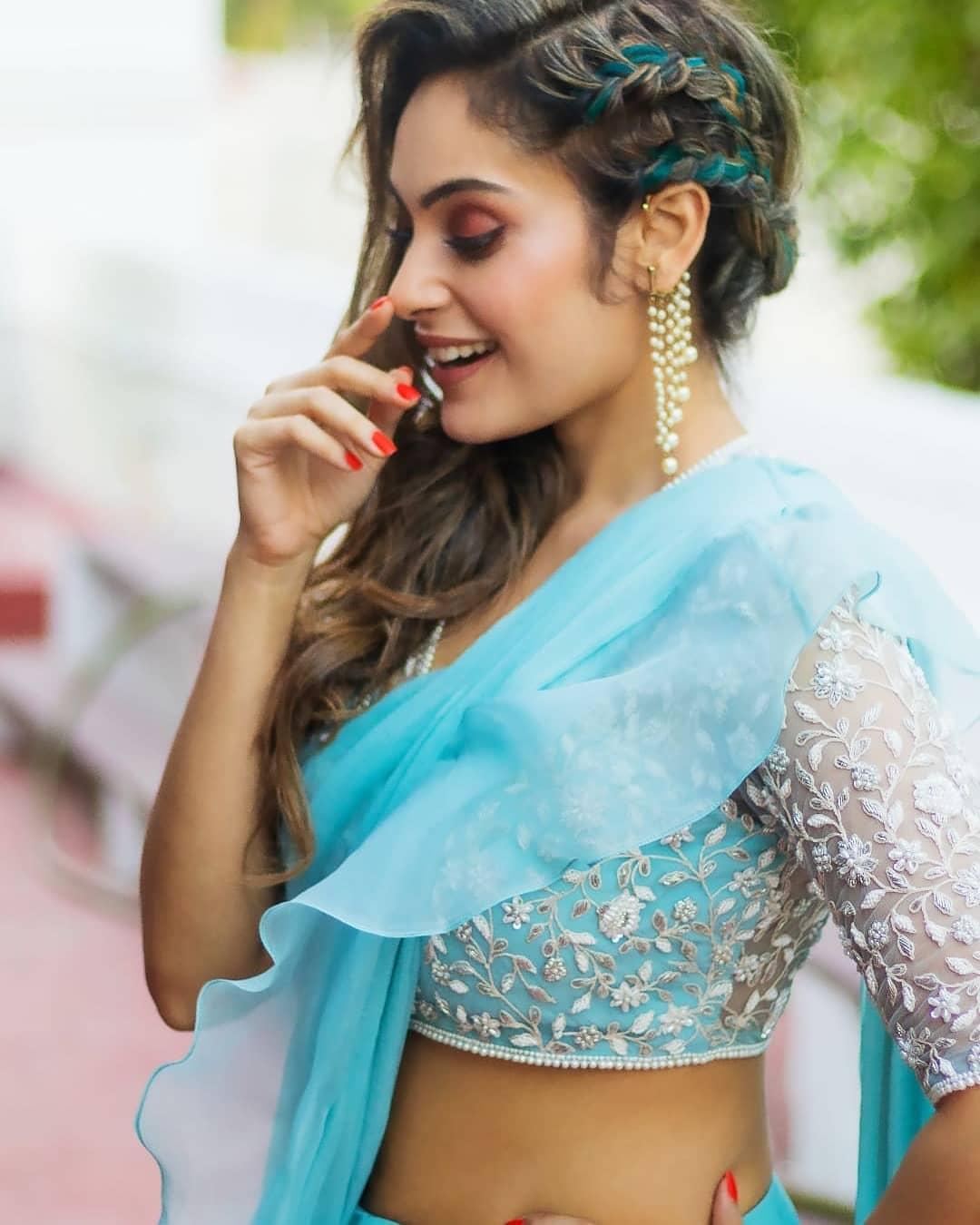 Kollywood actress Shrutika Arjunin transparent saree hot and sexy photos | beautiful and glamours photos