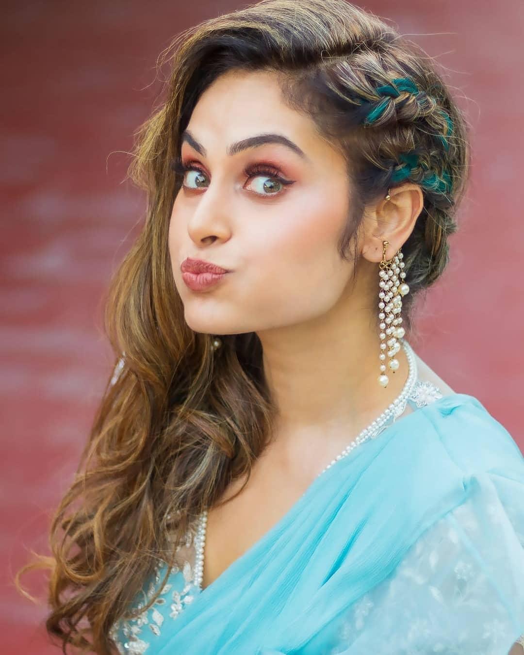 Kollywood actress Shrutika Arjunin transparent saree hot and sexy photos | looking very glamours and cute stills