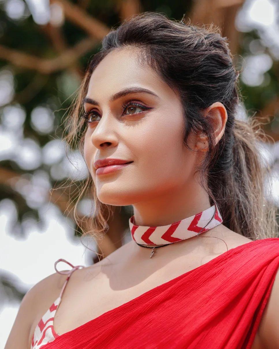 Shrutika Arjun in red saree hot and sexy photoshoot | beautiful and glamours photos
