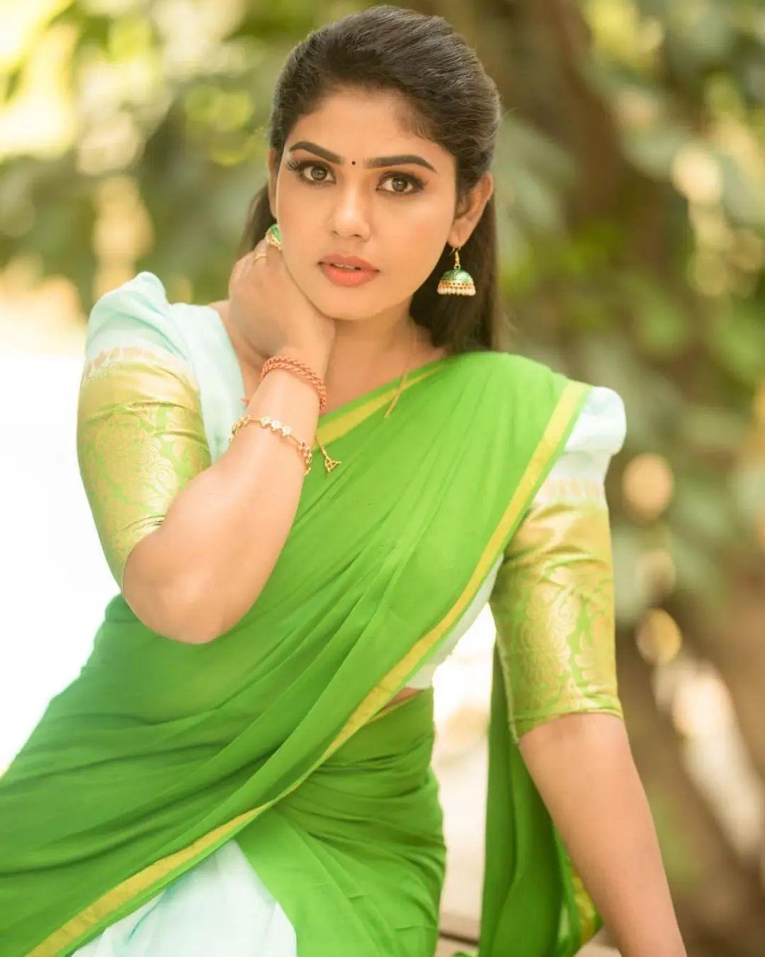 South Indian Actress Hema Rajkumar in half saree exclusive hot photos | looking very attractive hot stills
