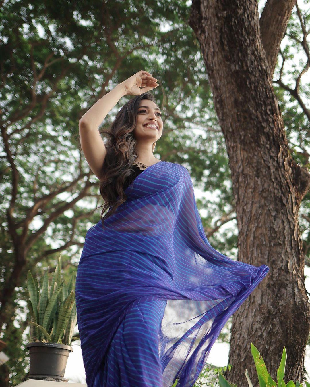 Rithu Manthra in blue transparent saree hot photos | exclusive hot and spicy stills