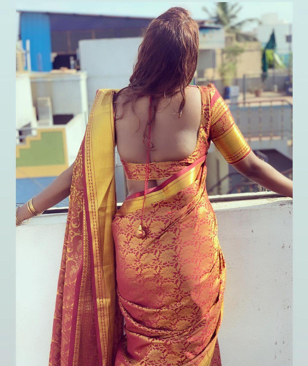 Tamil actress Sri Nikha in saree hot and sexy photoshoot| beautiful and glamours picture