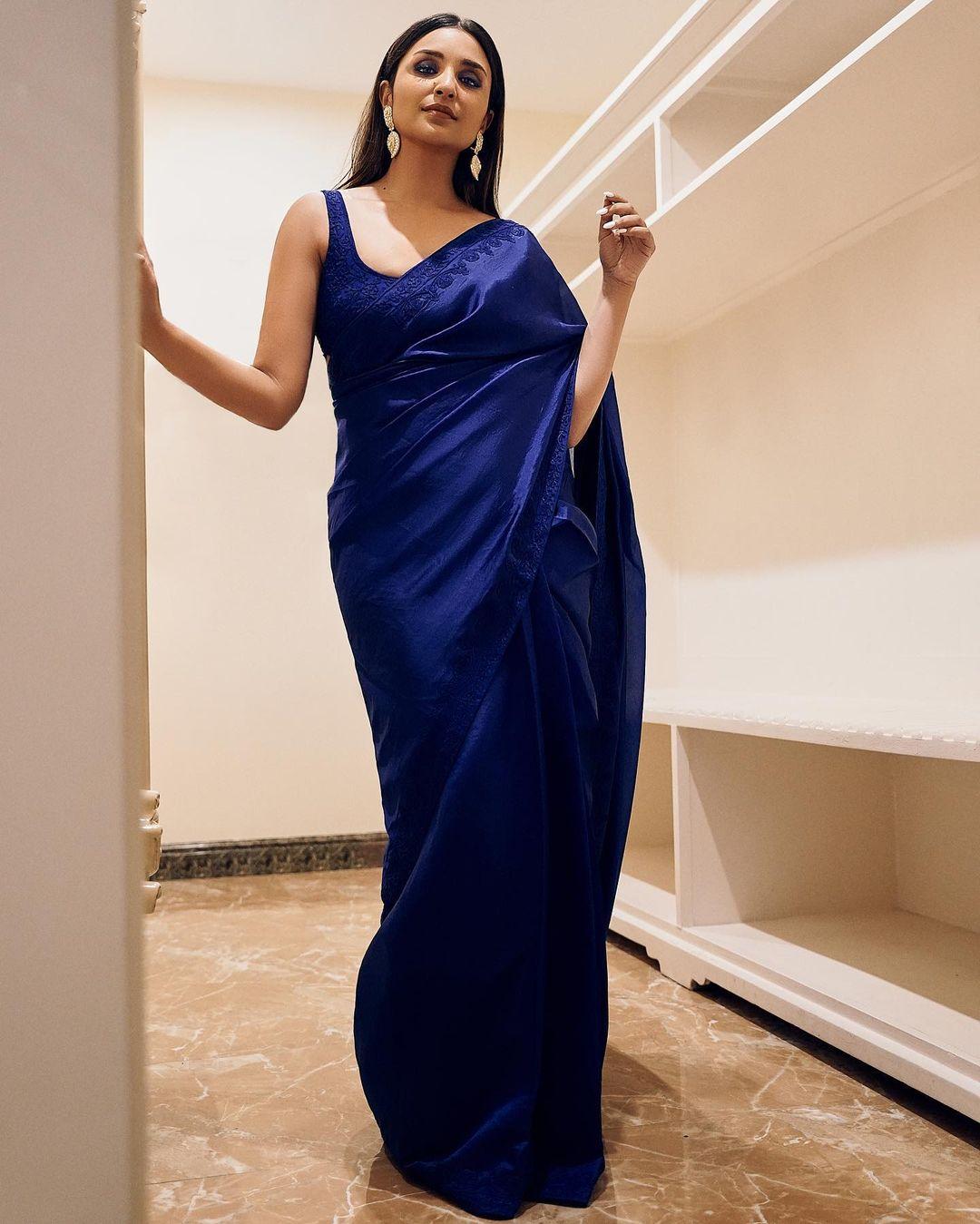 Exclusive hot and sexy photoshoot | Parineeti Chopra Looks Drop Dead Gorgeous in blue saree