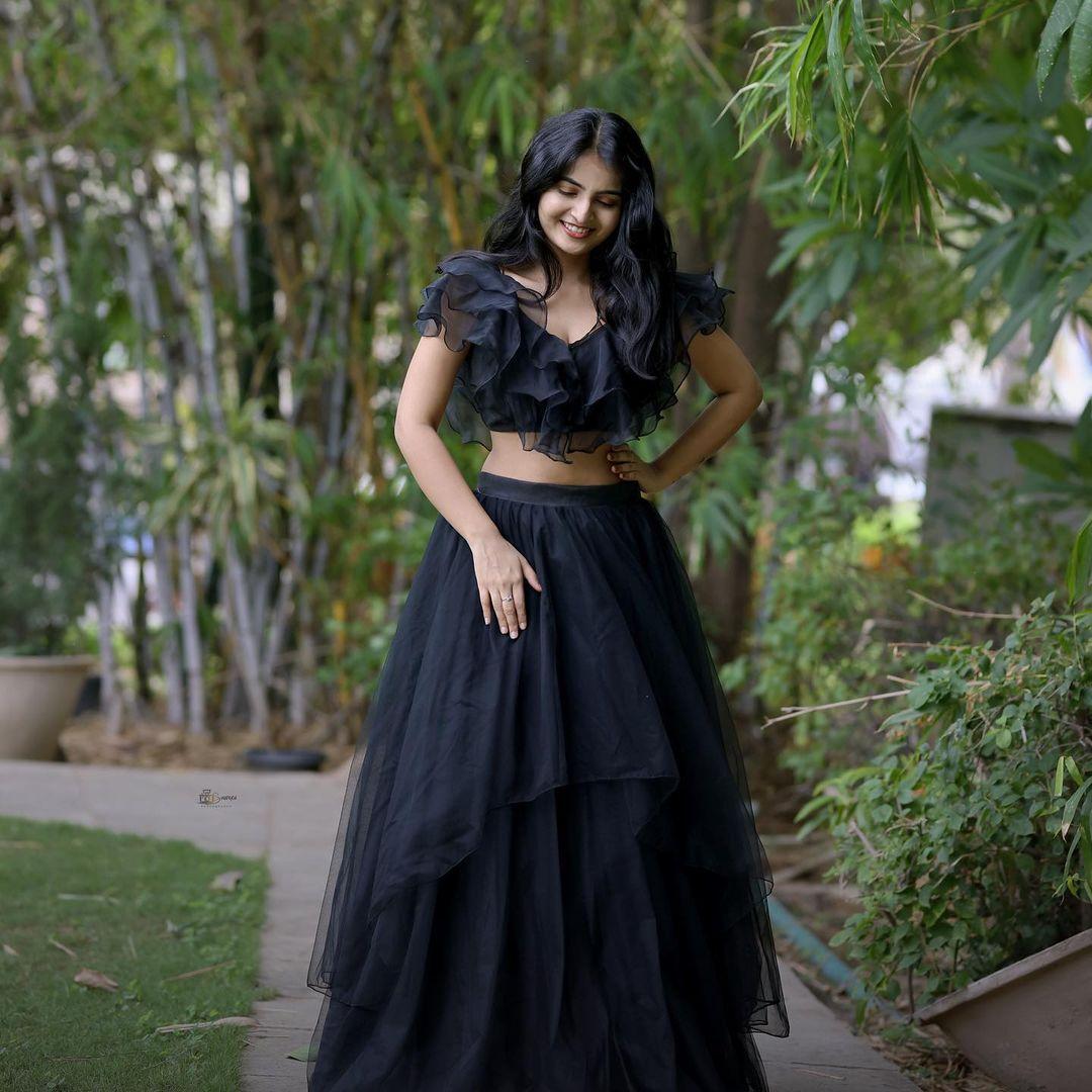 Glamorous and cute stills | Ananya Nagalla very stylish and sexy photos in black dress
