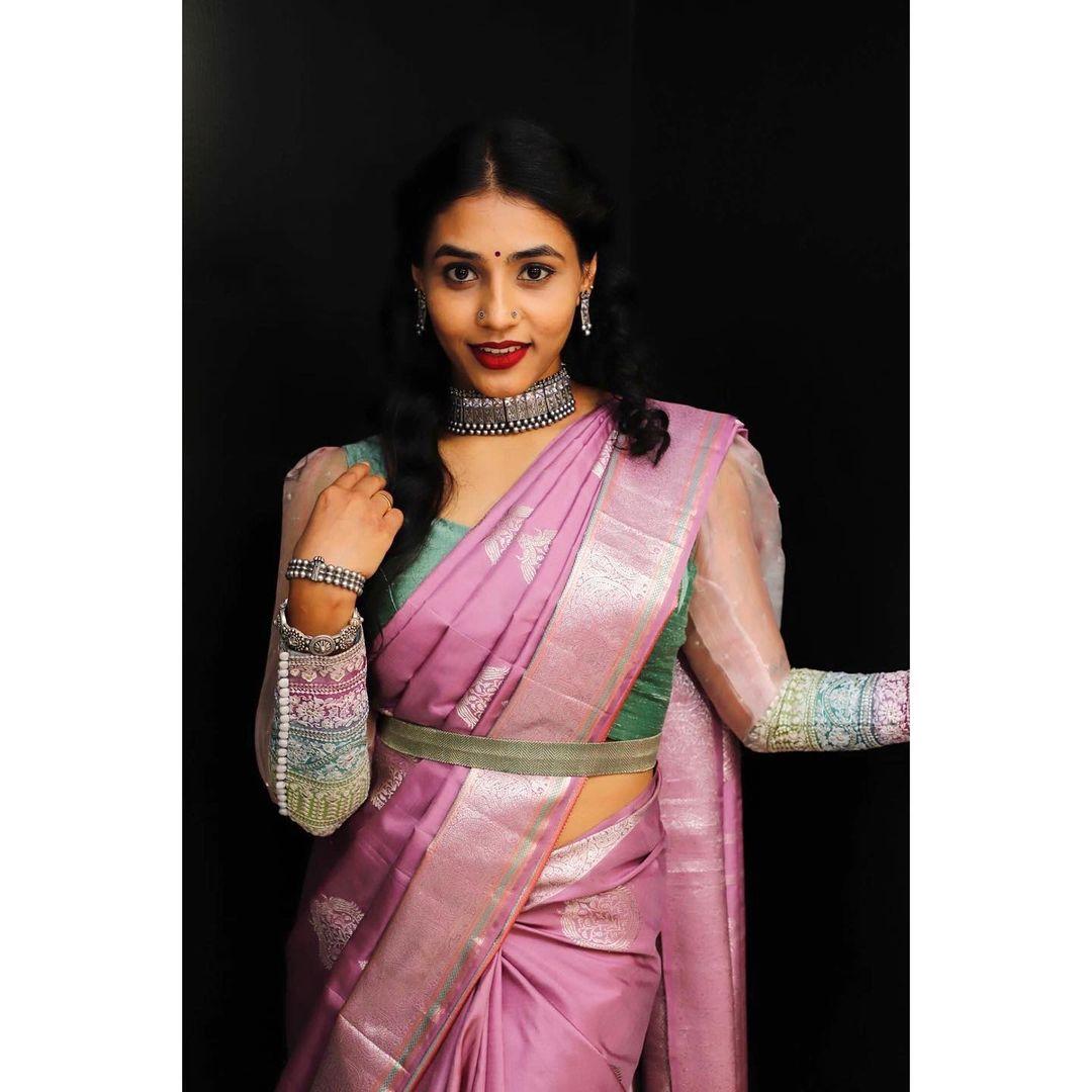 Looking very attractive and cute stills| Sapthami Gowda bridal makeup hot and sexy photos