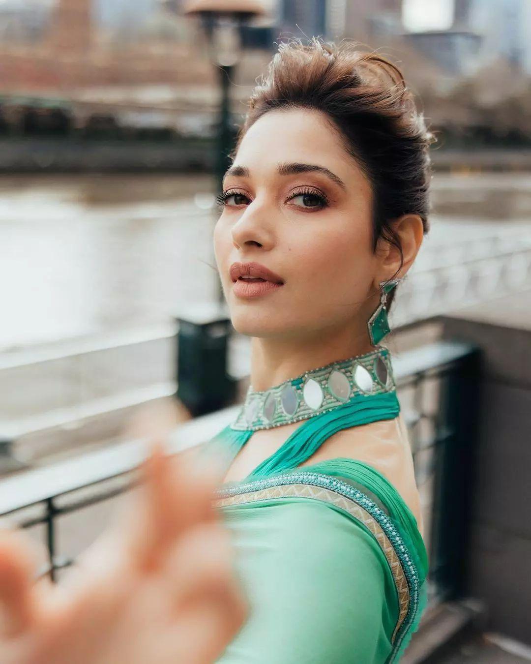 Exclusive very hot and glamours photos | Tamanna in green dress hot and sexy photoshoot