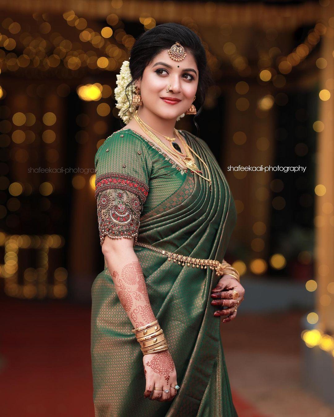 Cute and sexy photoshoot | Raksha Raj in bridal saree hot and sexy photos