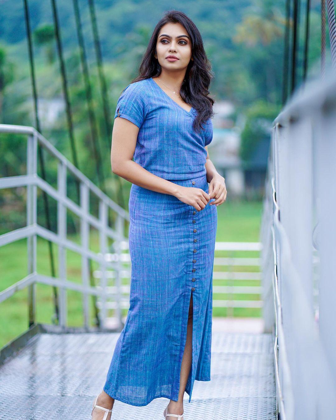 Exclusive very hot photos | Tanvi Ram in blue dress looking very glamorous photos
