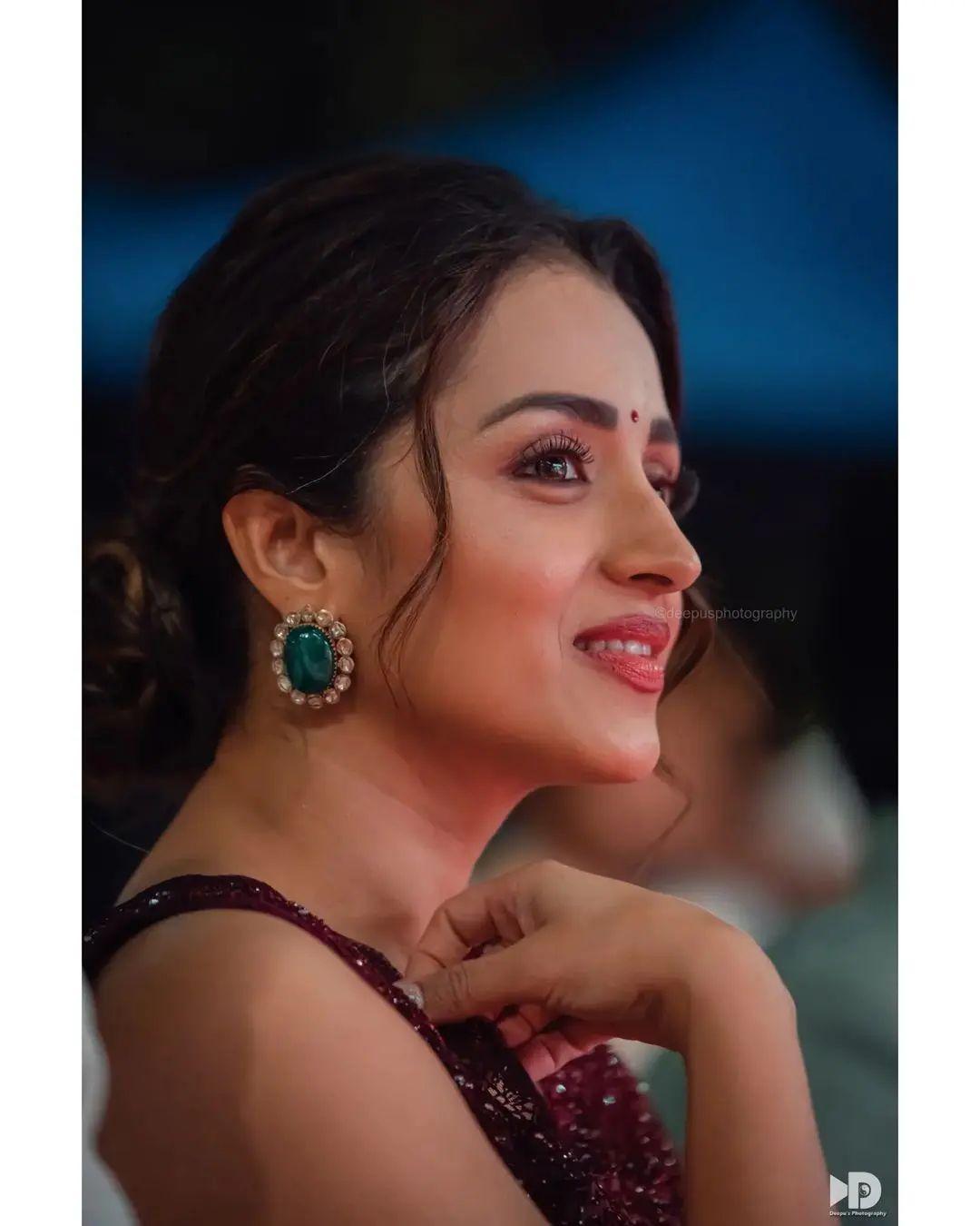 Saree hot photos | Trisha Krishnan beautiful and sexy photoshoot in red transparent saree