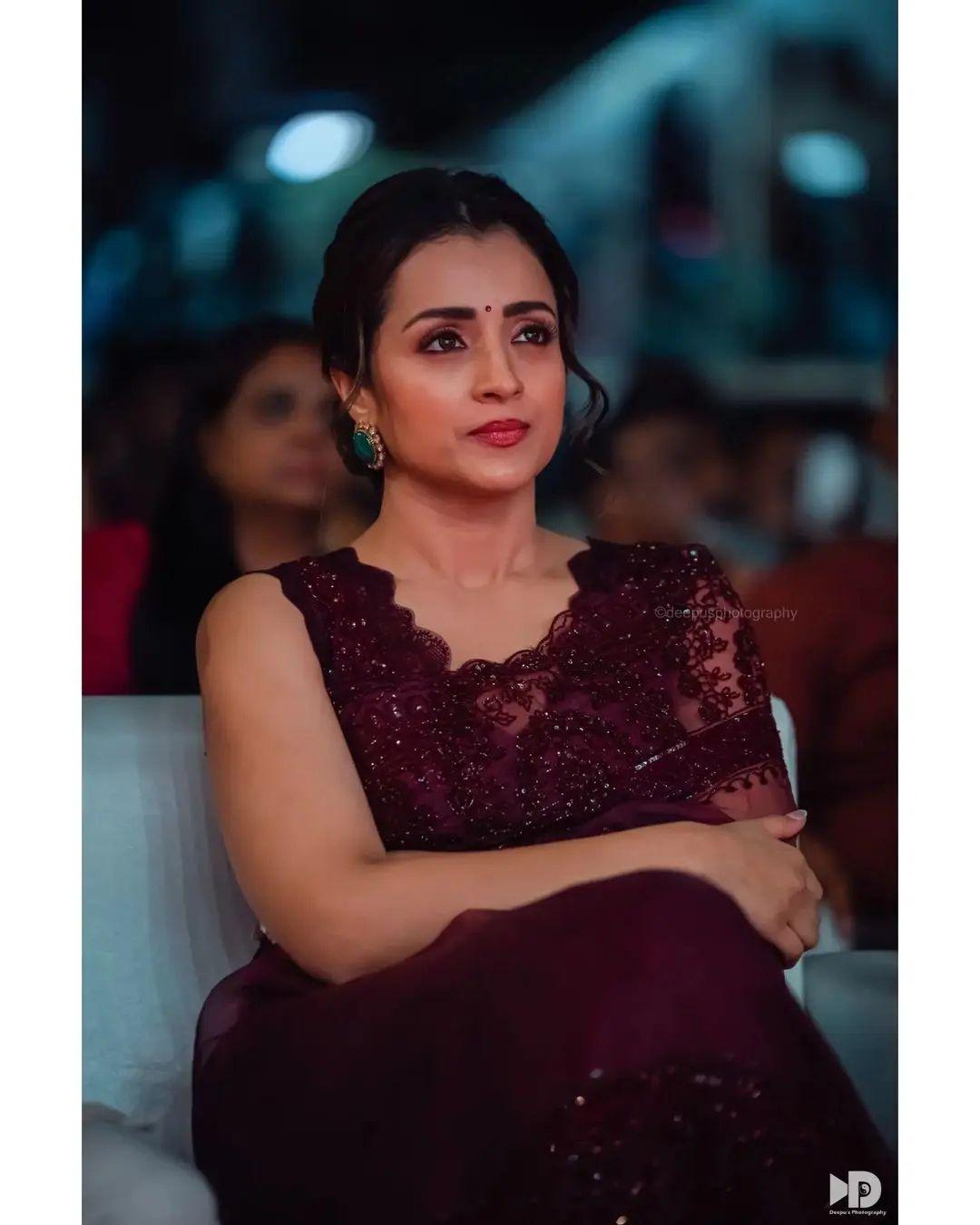 South Indian Actress hot photos | Trisha Krishnan beautiful and sexy photoshoot in red transparent saree