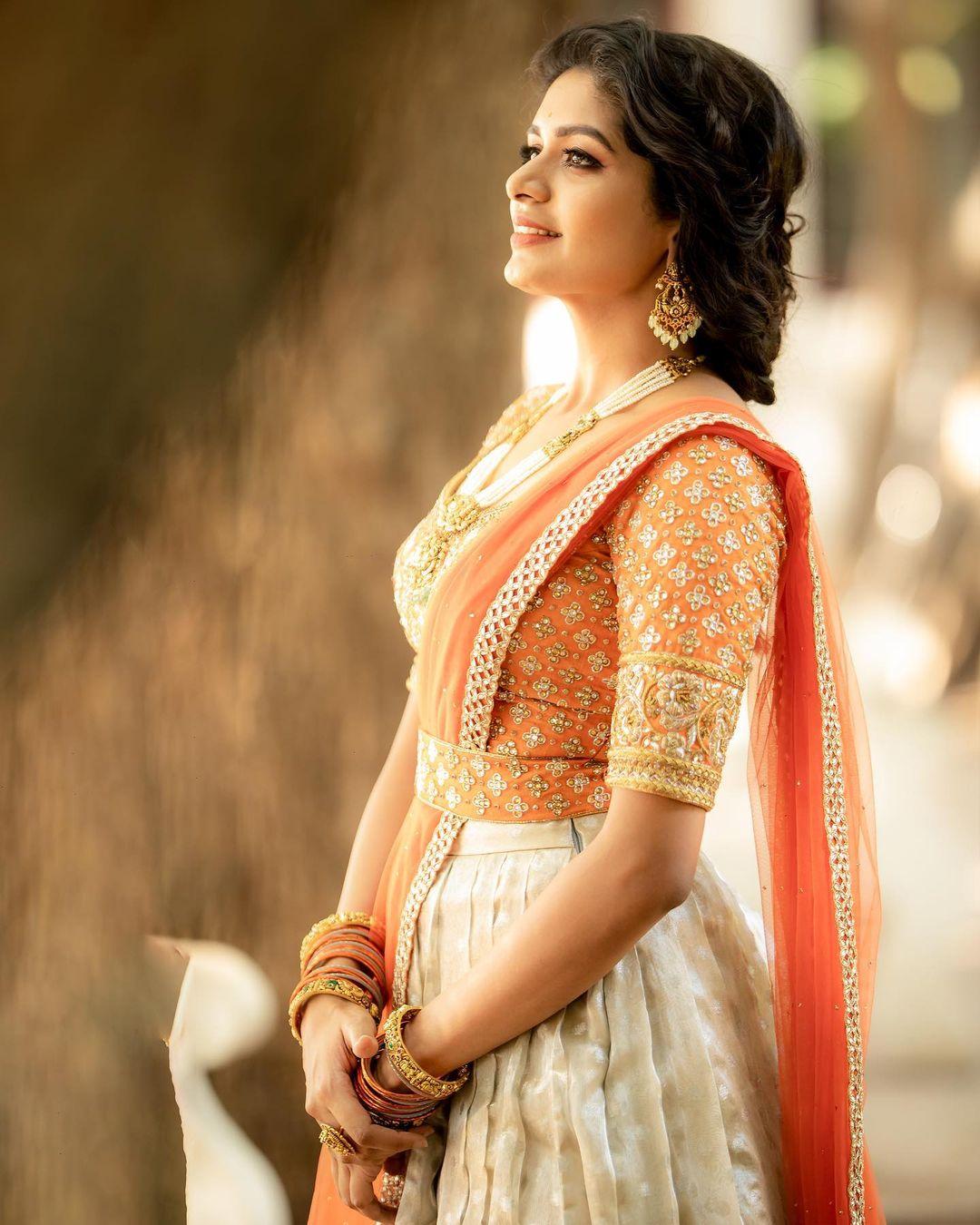 Glamorous and cute stills | Actress Aditi Shankar Recent Navaratri Festival hot photos