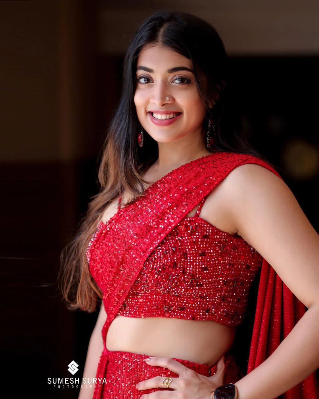Hot and sexy photoshoot | Madhuri Braganza in red saree glamorous and sexy photoshoot