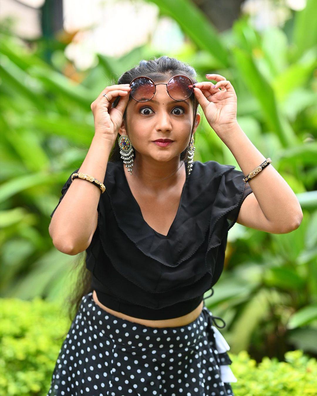 Beautiful and sexy photoshoot | Prathima in black dress looking very cute stills