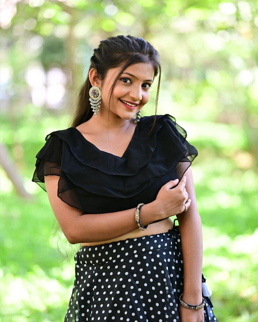 Glamorous and cute picture | Prathima in black dress looking very cute stills