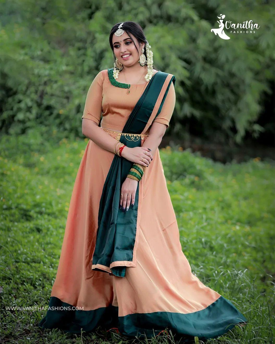 Glamorous and cute stills | Aiswarya Rajeev Onam special hot and sexy photos in Pavada and blouse