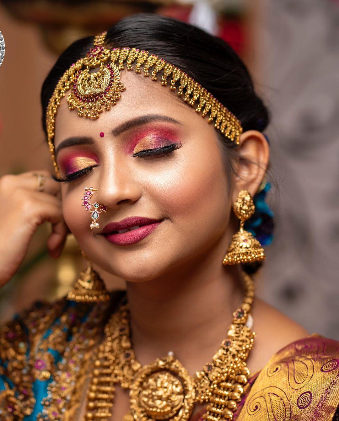 Glamorous and cute stills | Prathima in bridal makeup hot and sexy photoshoot