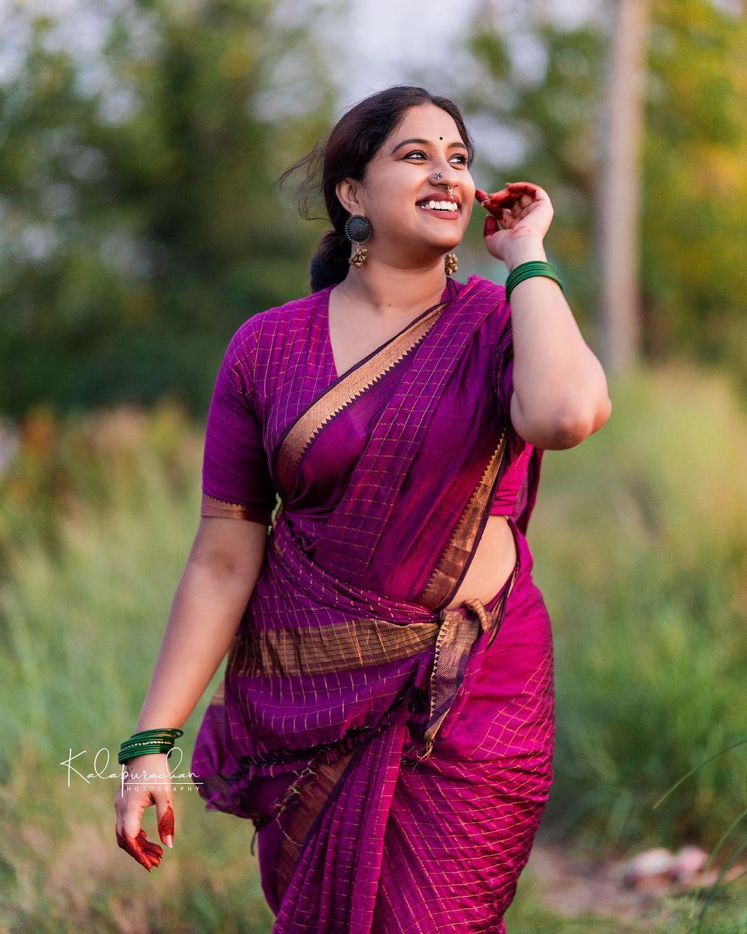 Malayalam movie appan actress Radhika radhakrishnan in saree hot photos | beautiful and glamours photos