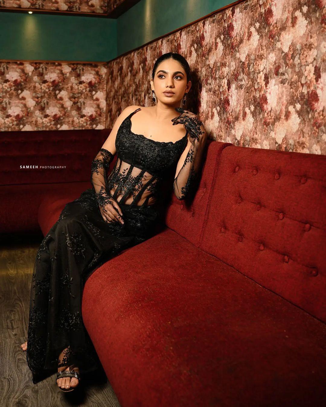 Exclusive hot photos | Deepa Thomas in black transparent dress photoshoot