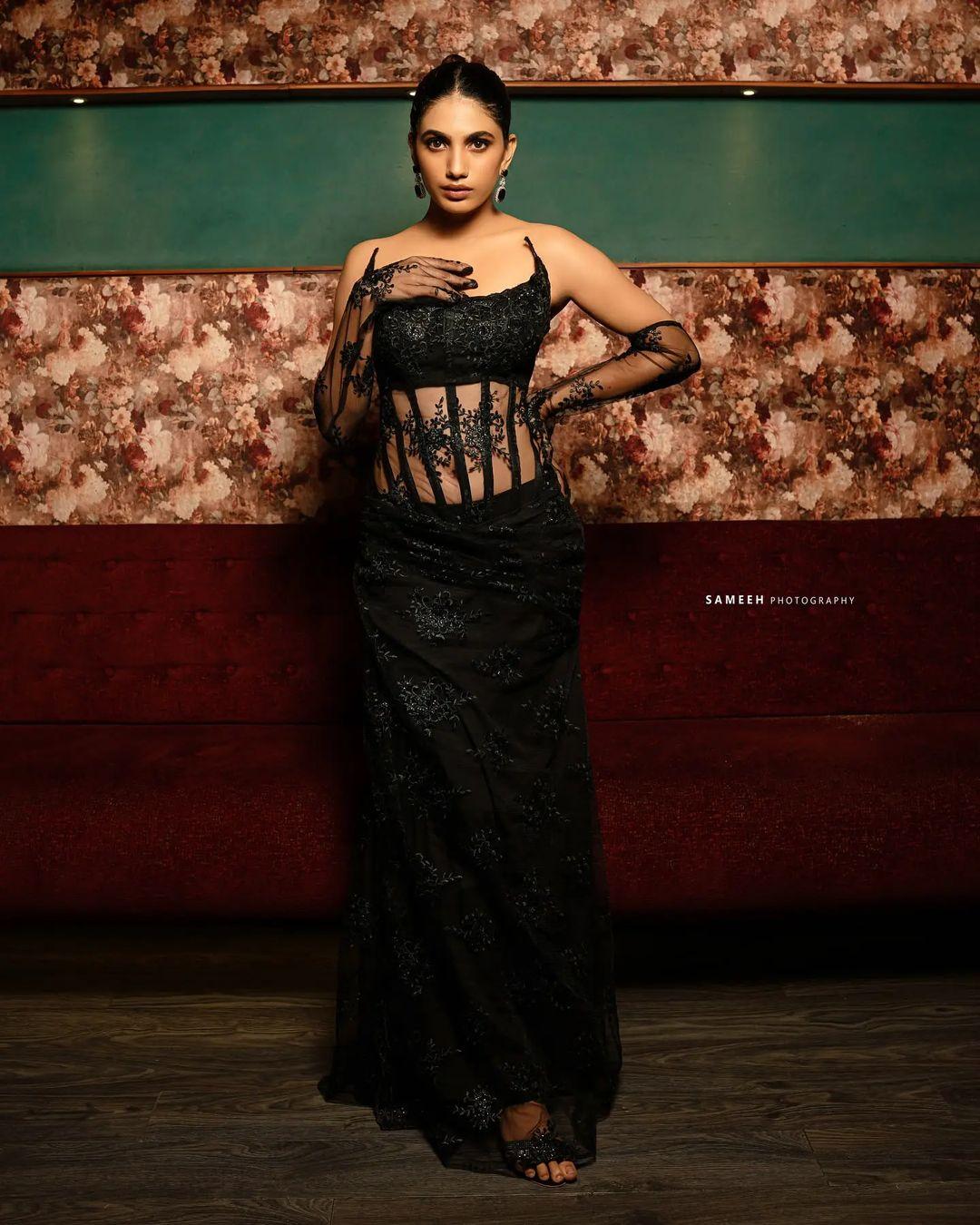 Malayalam actress hot photos| Deepa Thomas in black transparent dress photoshoot